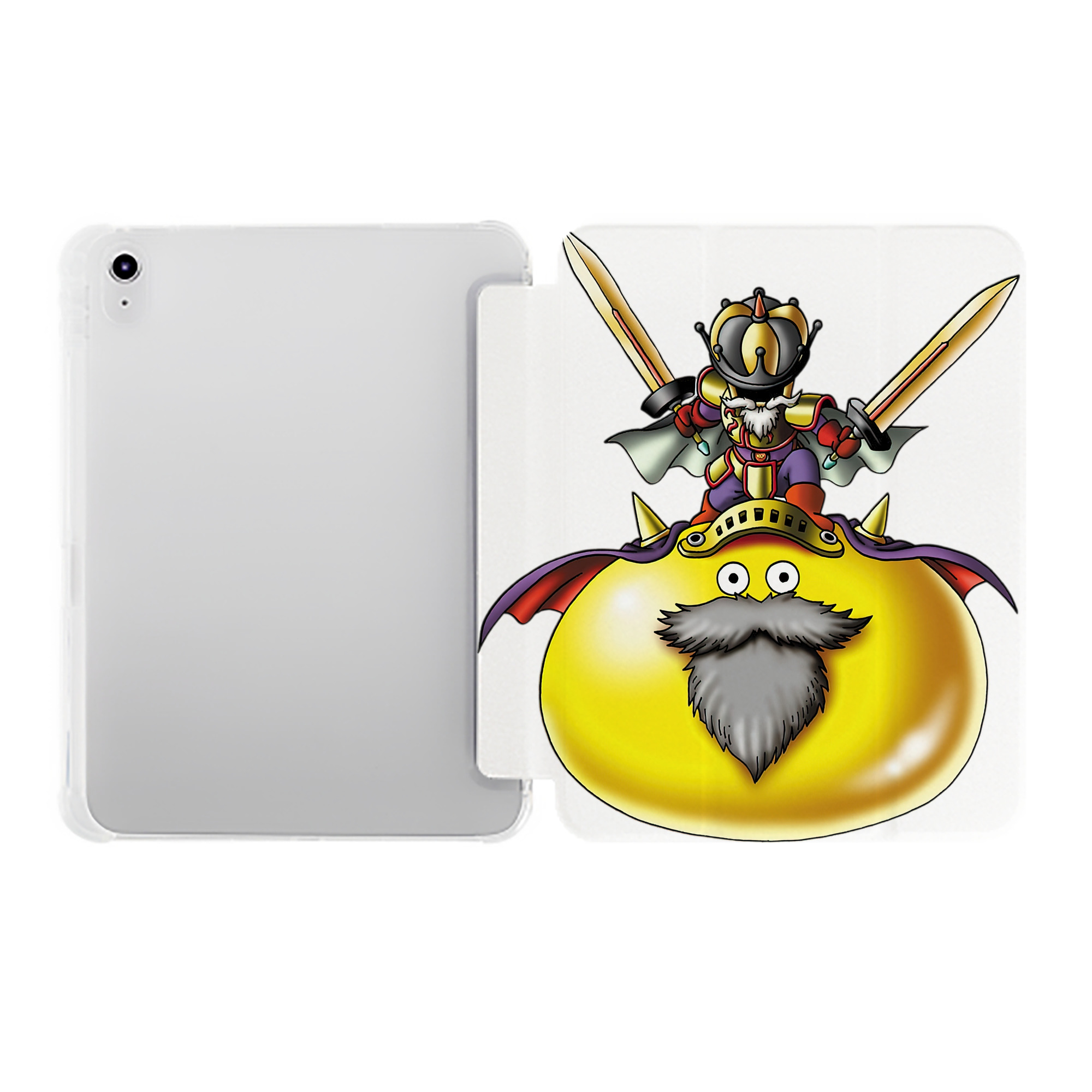 （画像用） ドラゴンクエスト Doragon Kuesuto Dragon Quest IPad ケース ペン収納付き 三つ折りスタンド PUレザー×シリコン 対応機種9.5/10.5/10.9インチ